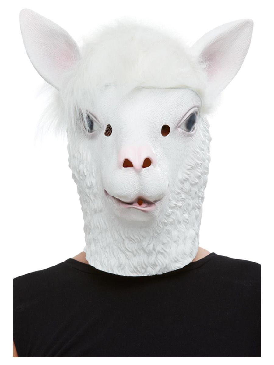 Laama mask, valge, lateksist