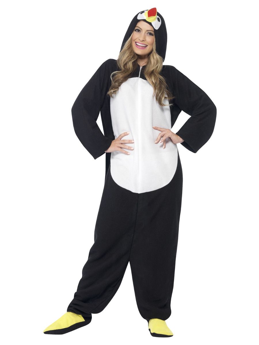 Pingviini kostüüm, kapuutsiga jumpsuit (L)
