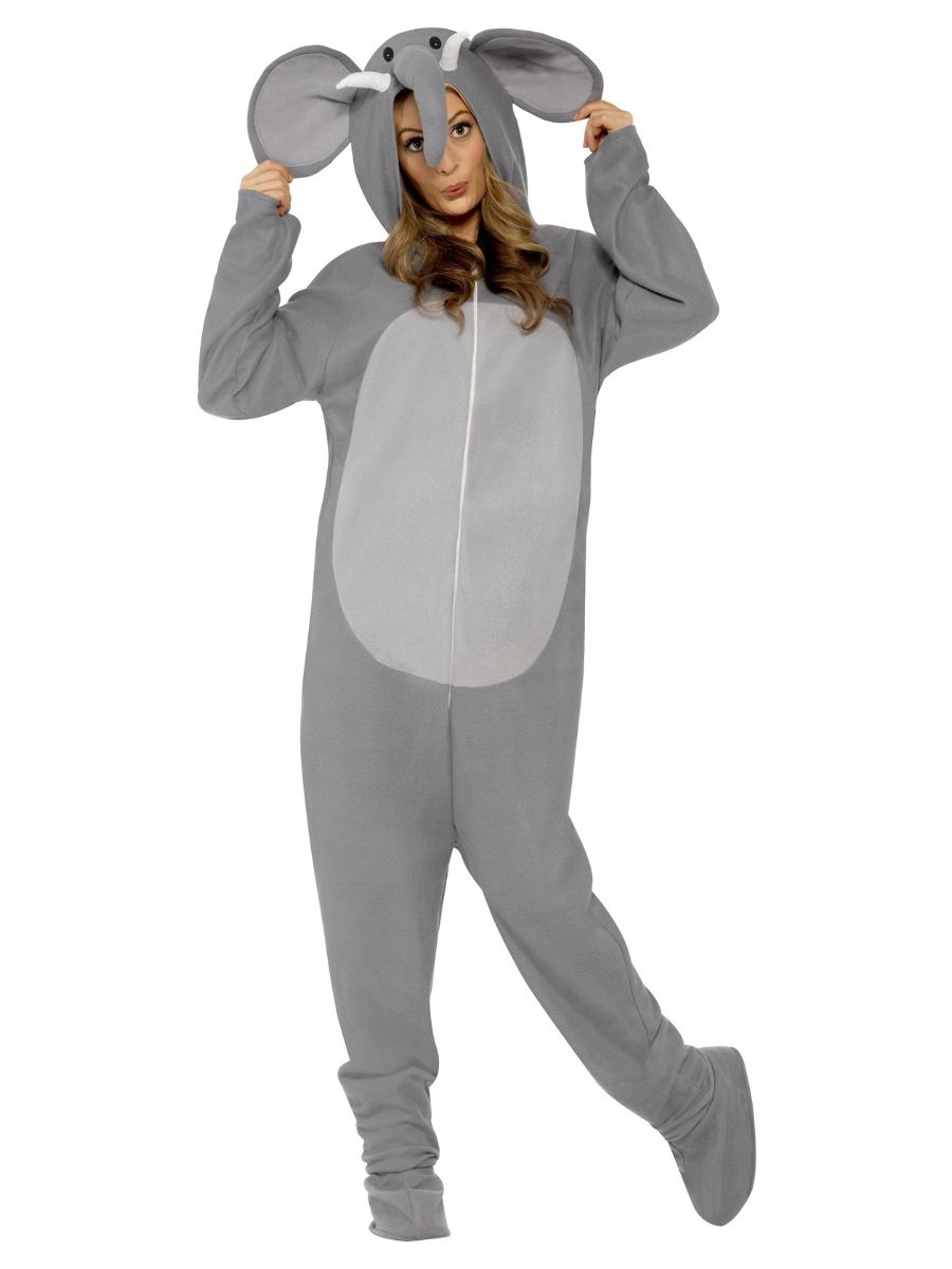 Elevandi kostüüm, kapuutsiga jumpsuit (M)