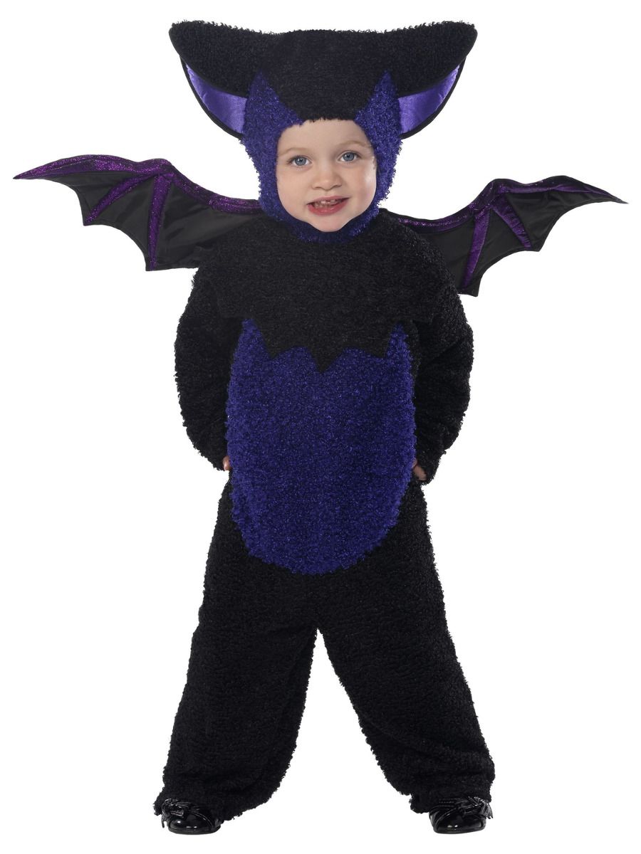 Bat costume, jumpsuit with hood and wings, for children (T1)