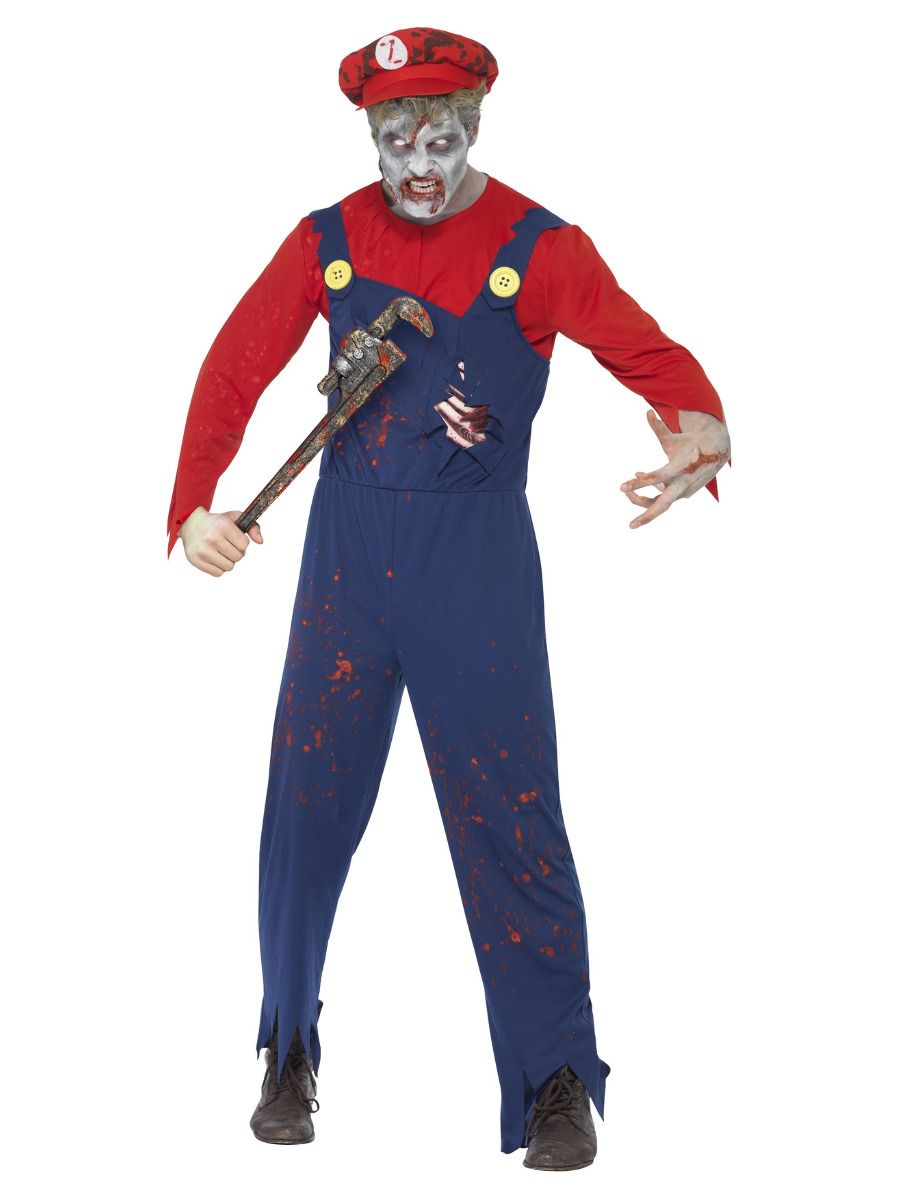 Zombi torumehe kostüüm, top, tunked ja müts, meestele (M)