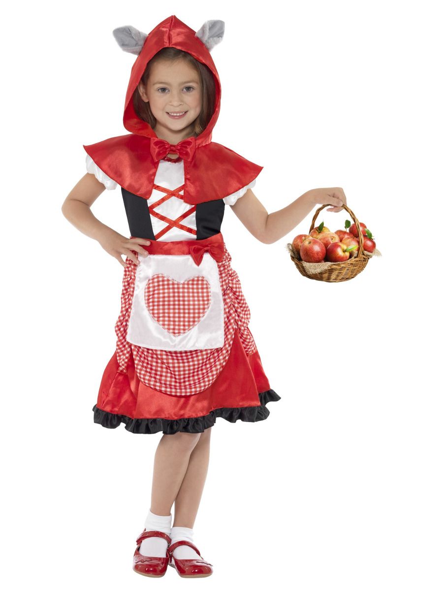 Punamütsikese kostüüm, kleit, hundi kõrvadega kapuuts (L, 145-158 cm)