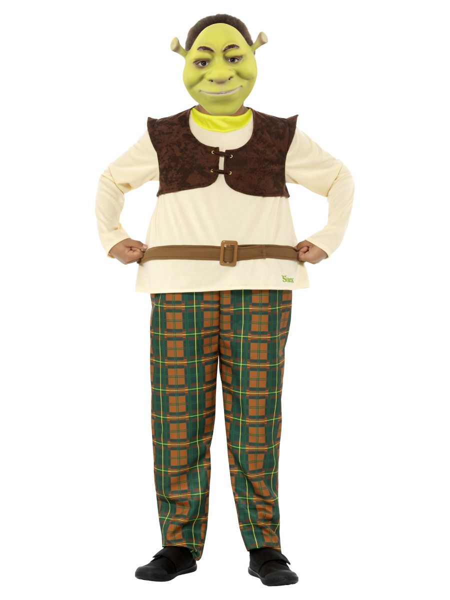 Shrek, costume, with hooped all in one, mask, for kids  (S, 115-128 cm, 4-6 a.)