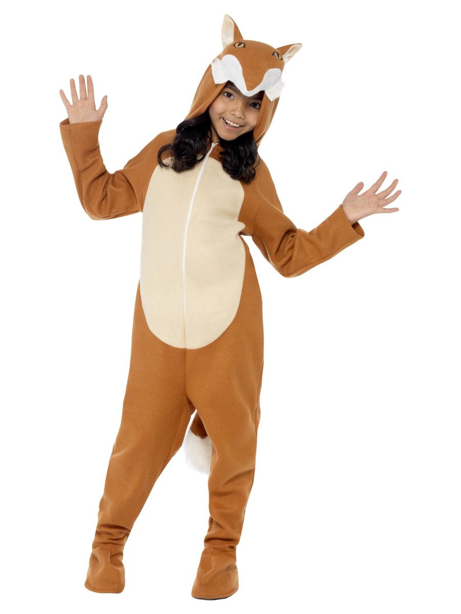 Fox costume, hooded jumpsuit, for children (L)