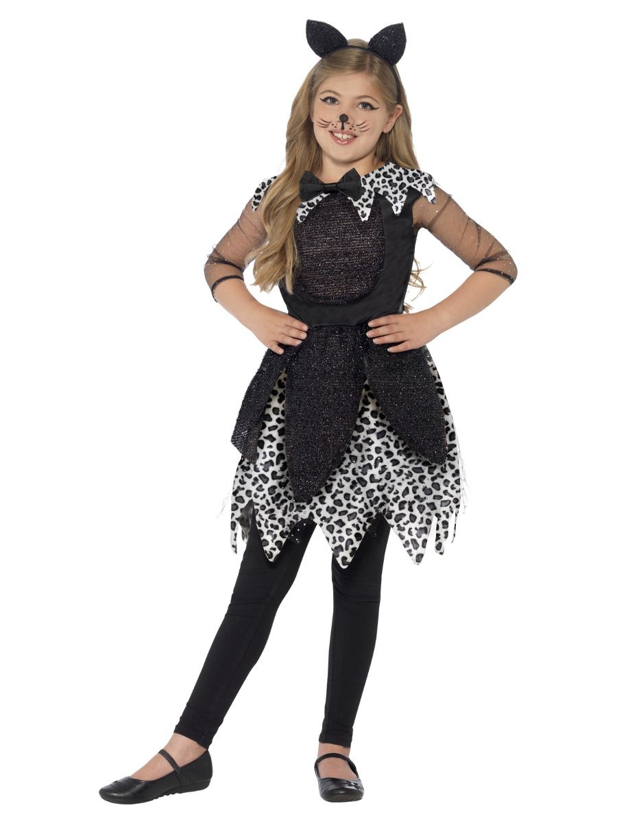 Cat costume, dress, tail, headband with ears, for kids (L)