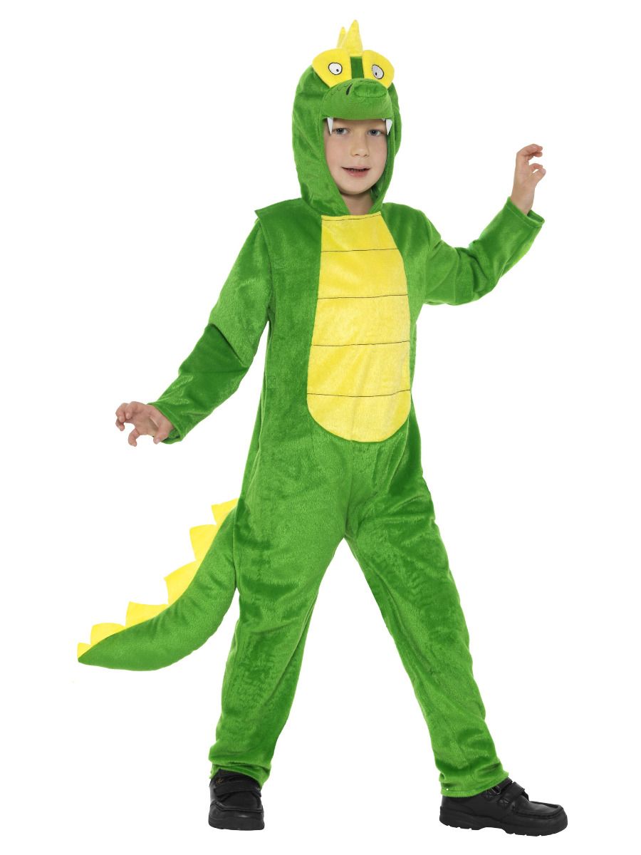 Crocodile costume, hooded jumpsuit, for children (L, 145-158 cm, 10-12 years)