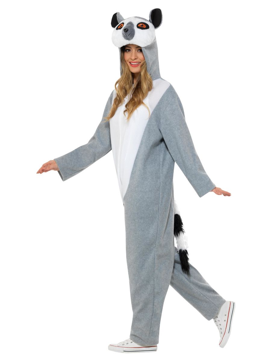 Leemuri kostüüm, kapuutsiga jumpsuit (XL)