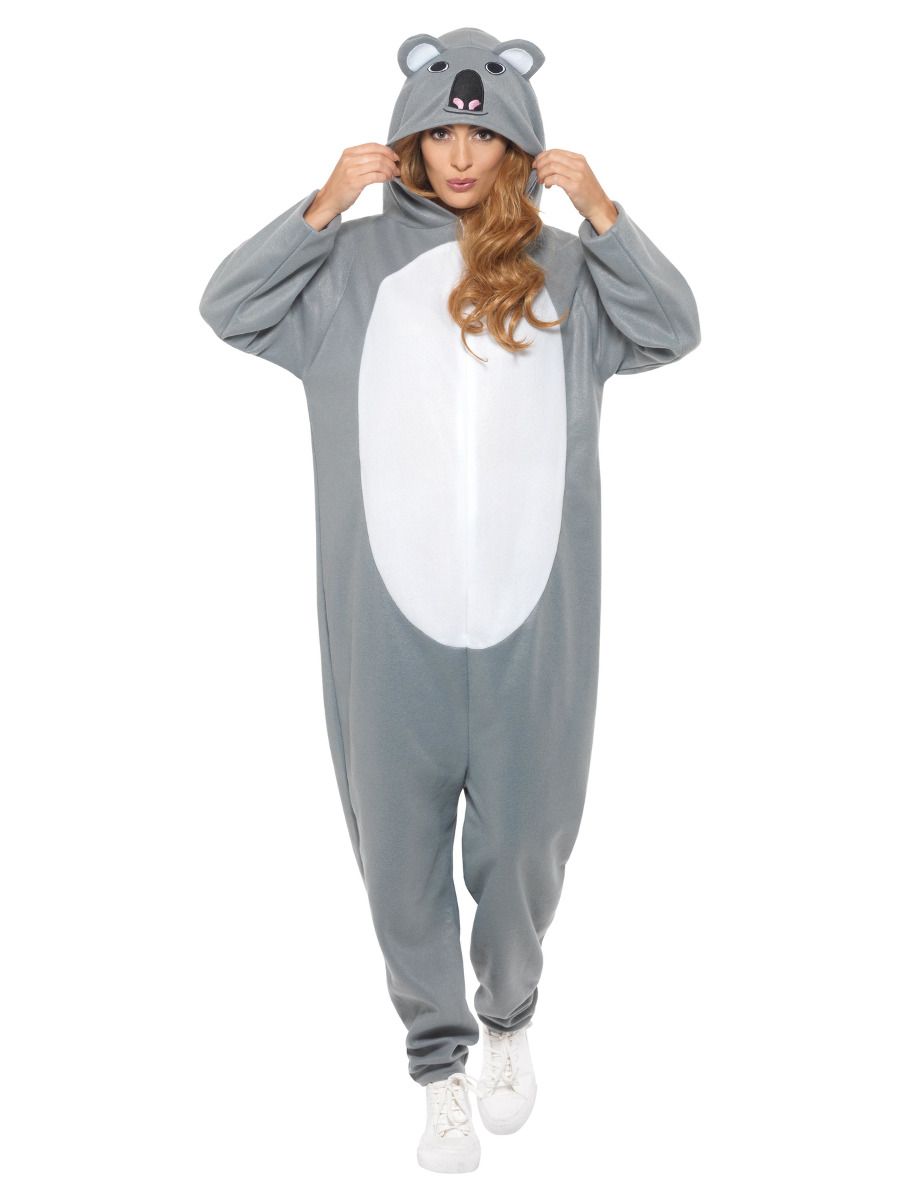 Koaala kostüüm, kapuutsiga jumpsuit (L)