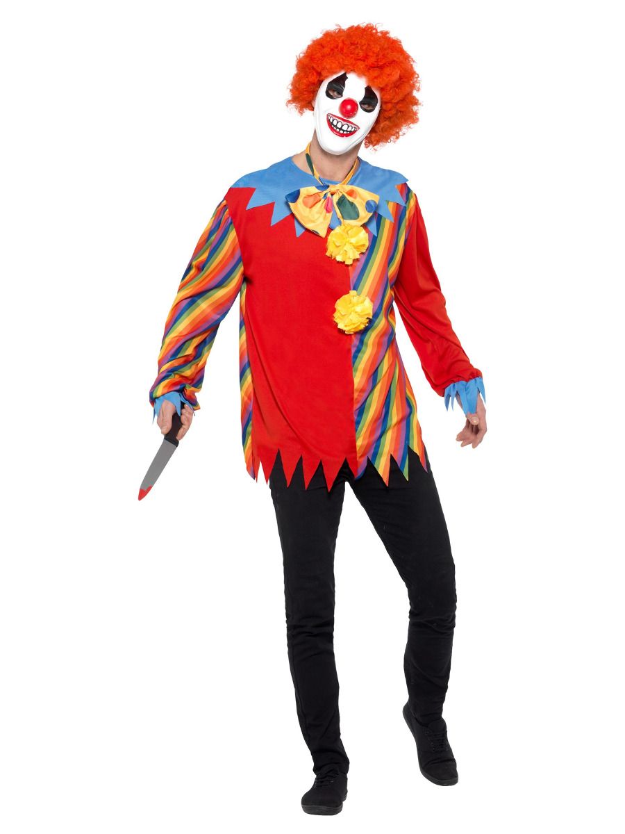 Jubeda klouni komplekt, särk, kikilips ja mask (one size)