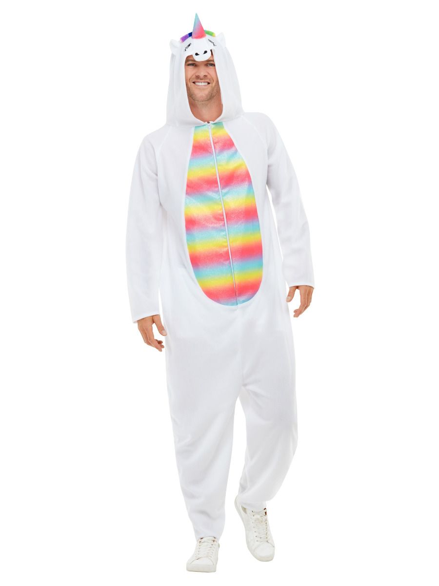 Ükssarviku kostüüm, kapuutsiga jumpsuit (S)