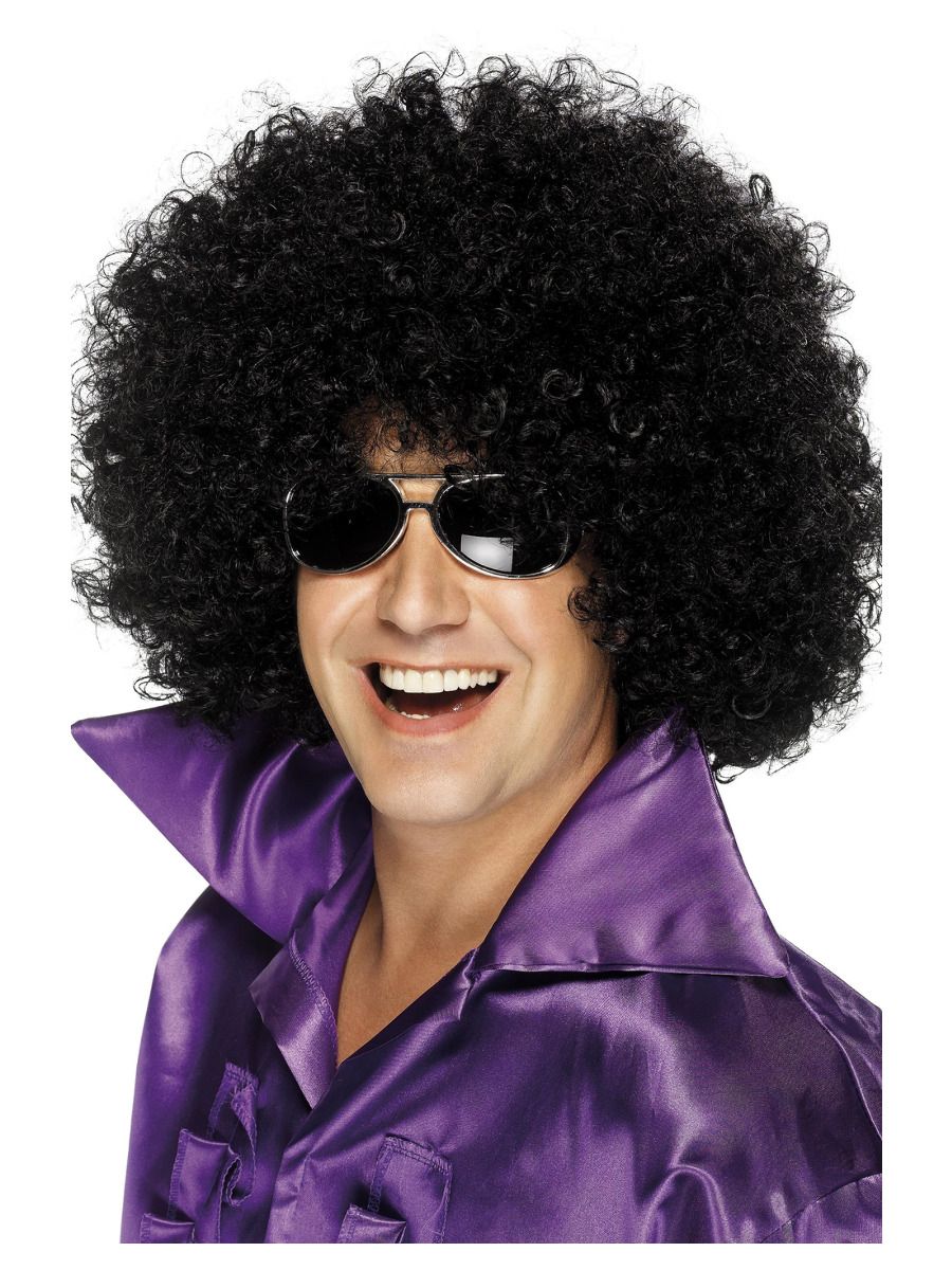 Afro parukas, mega suur, must