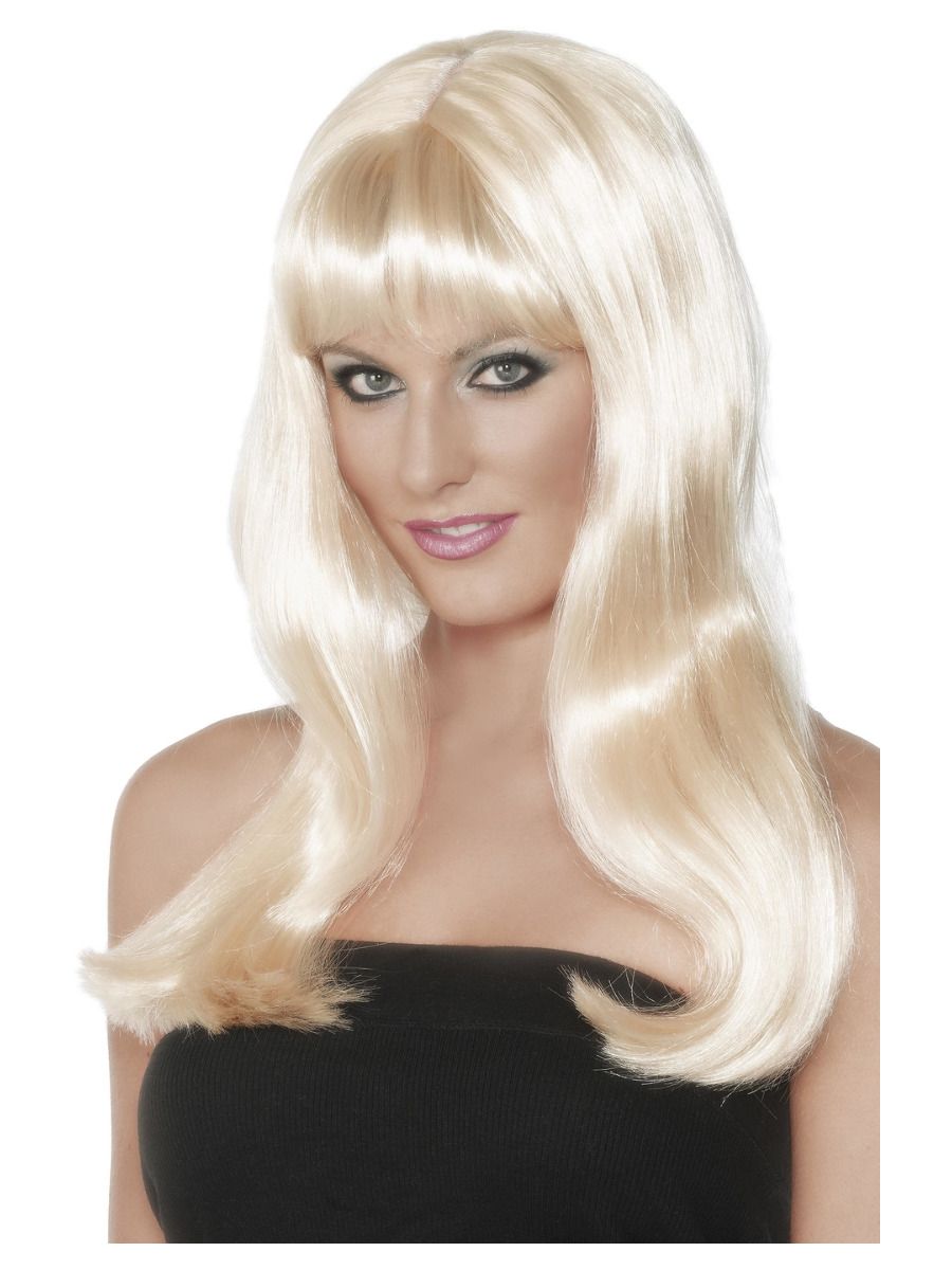 Blond parukas tukaga, pikk