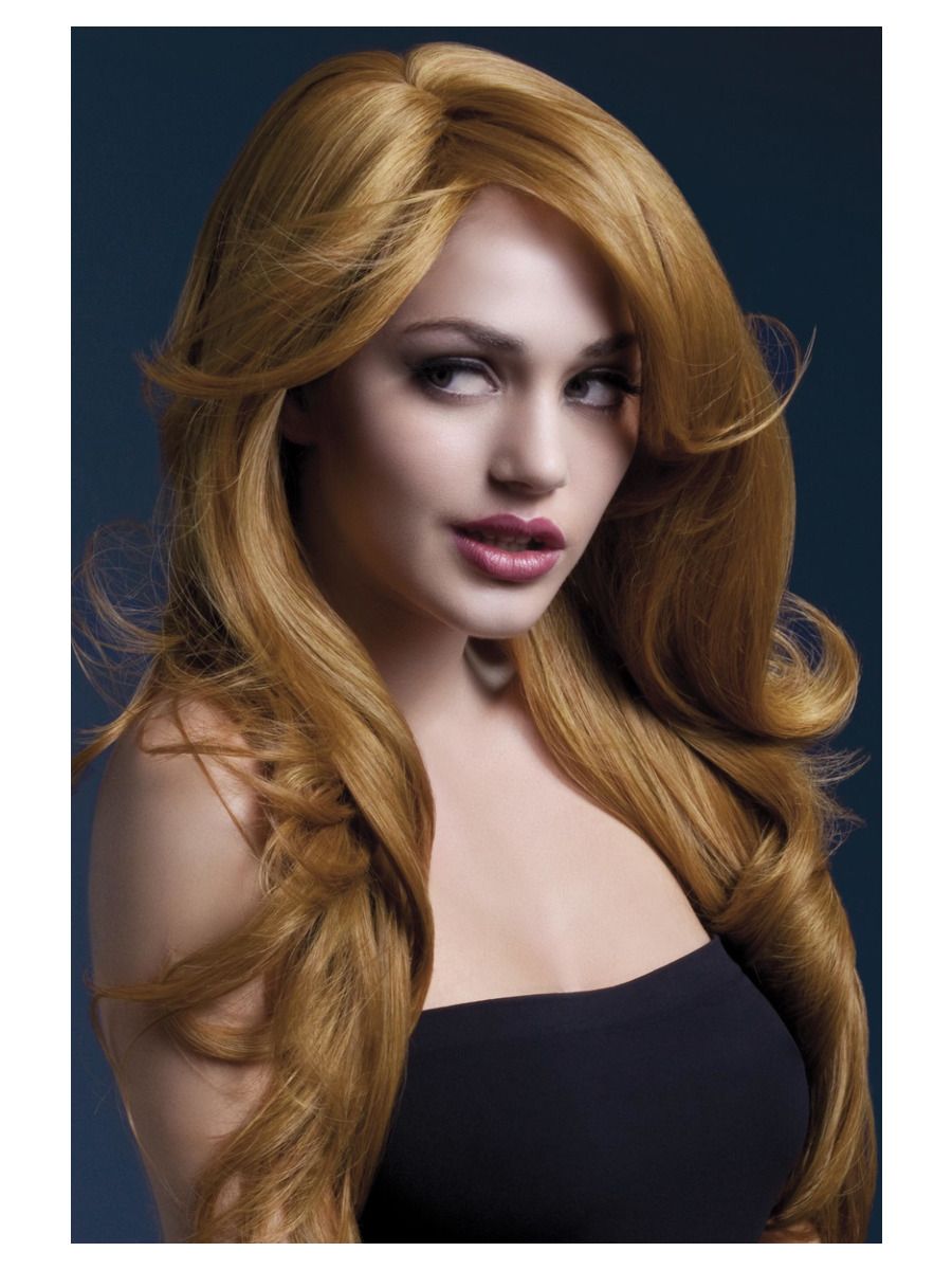 Chestnut brown wig (Nicole), waves at the ends, 66cm