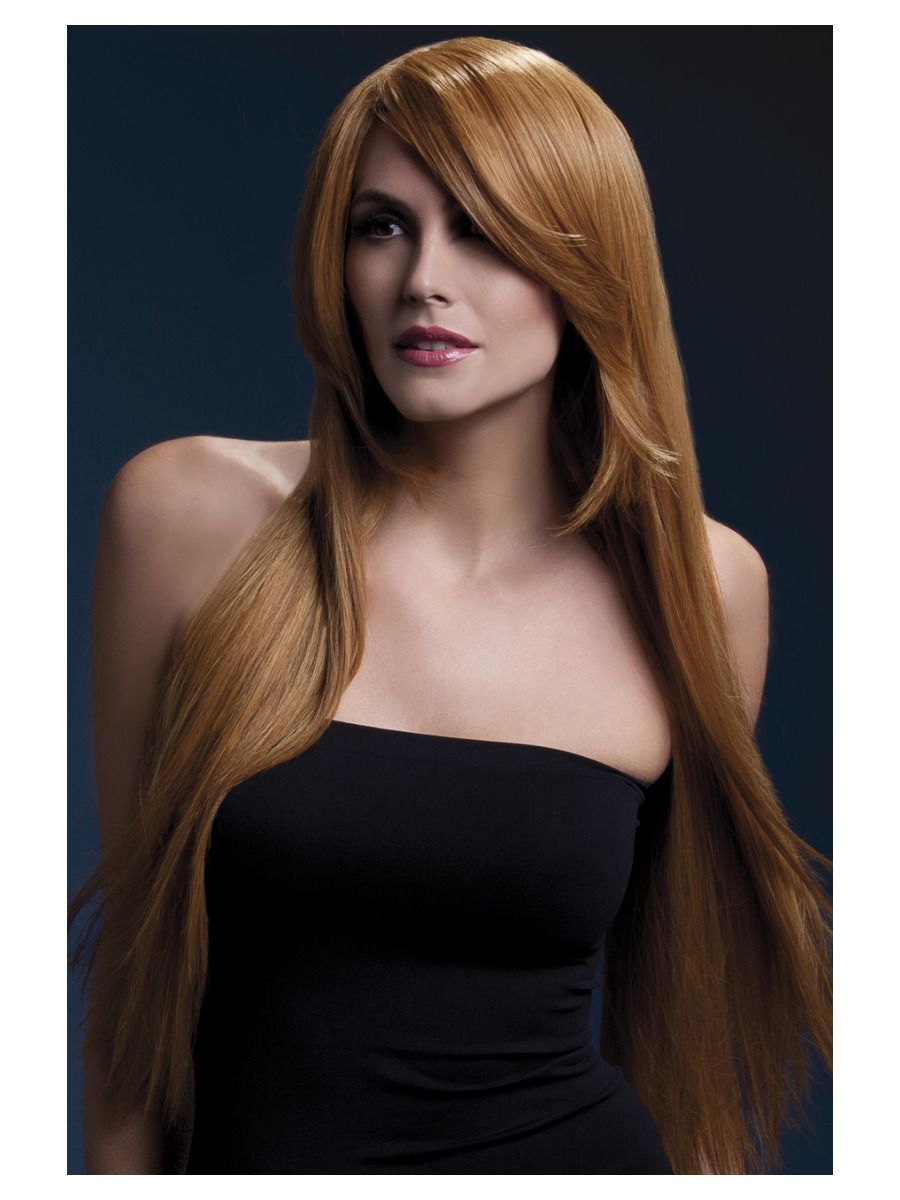 Auburn wig (Amber), straight, long, 71cm