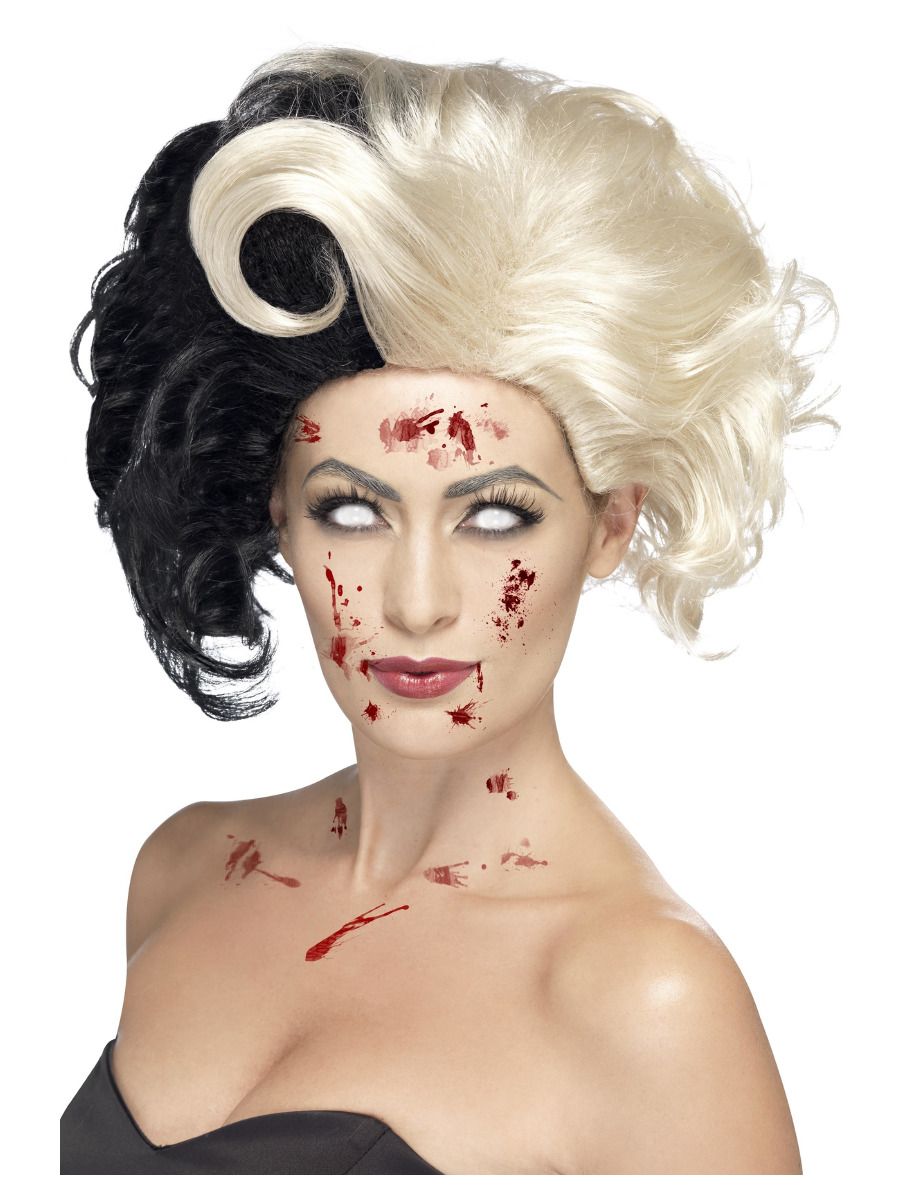 Cruella wig, high, blonde black