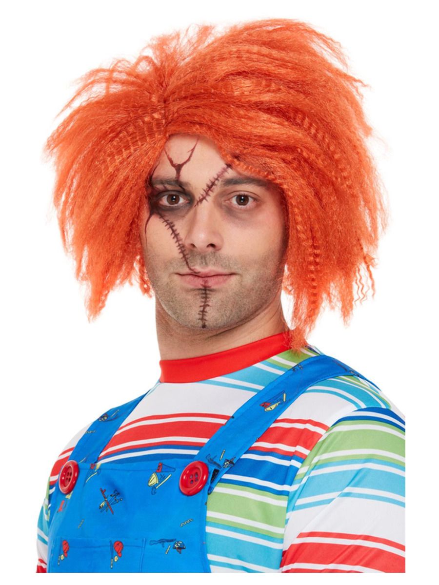 Chucky parukas, krepp-lokid, ingveri värvi