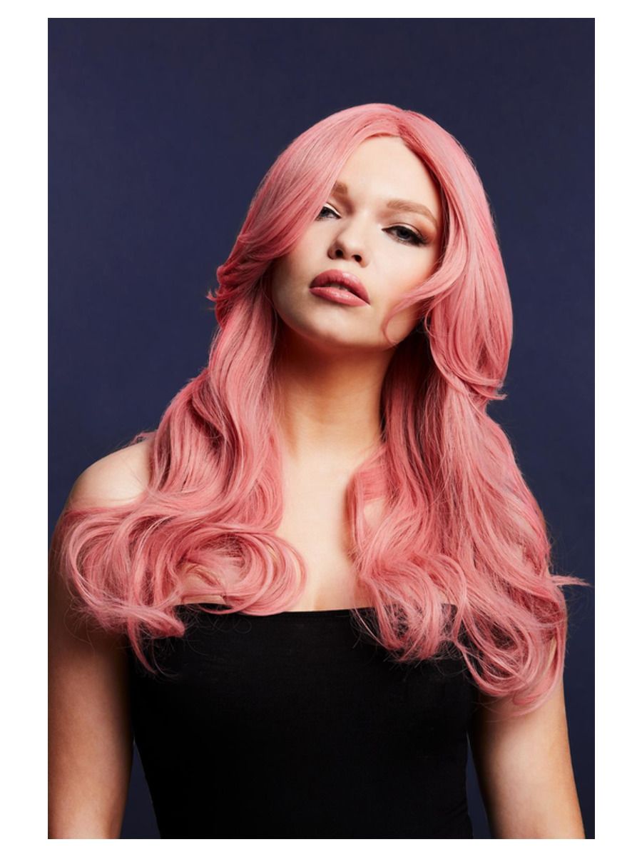 Ash pink wig (Nicole), light waves, long, 66cm
