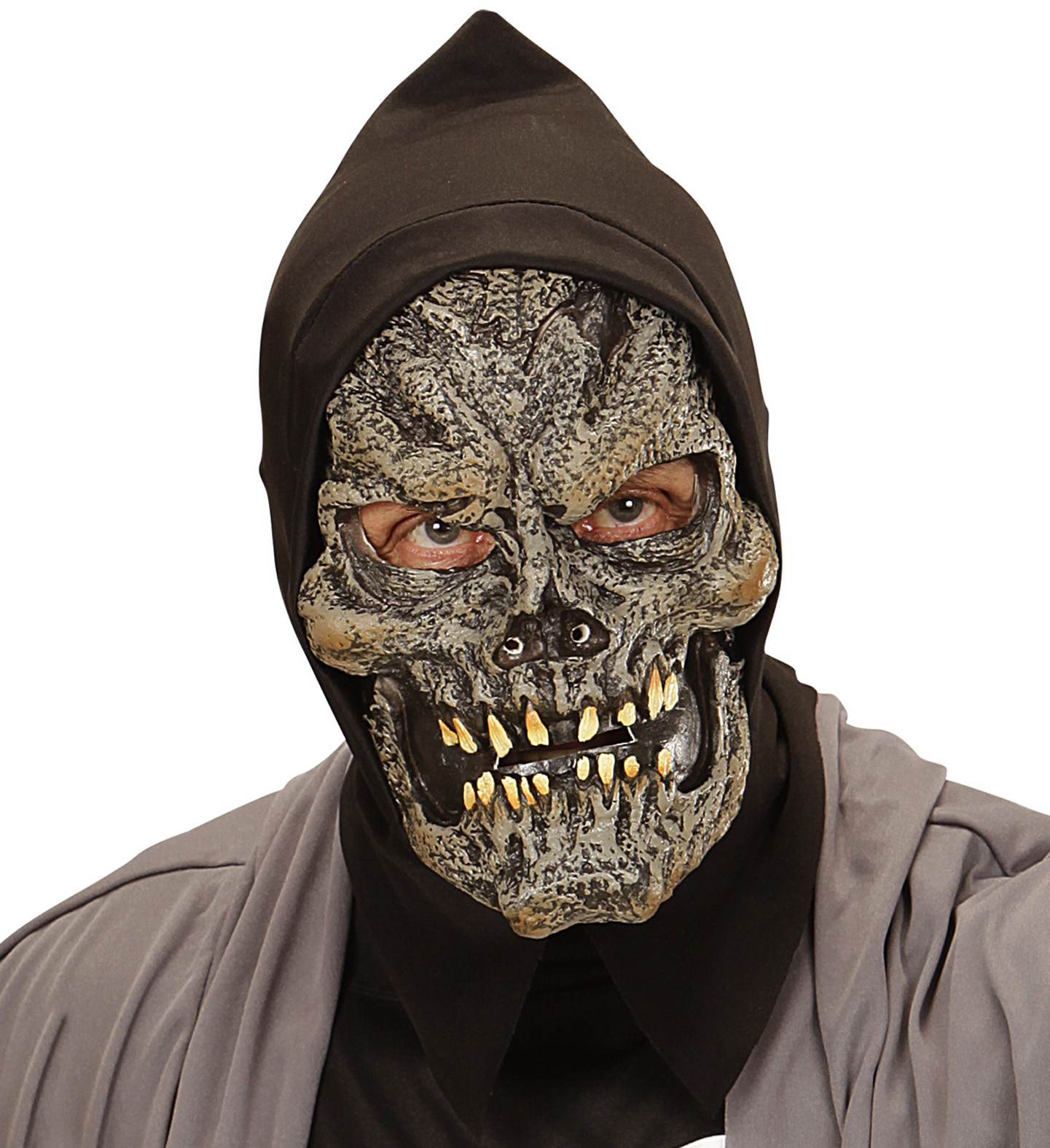 Grim reaper, latex mask with hood