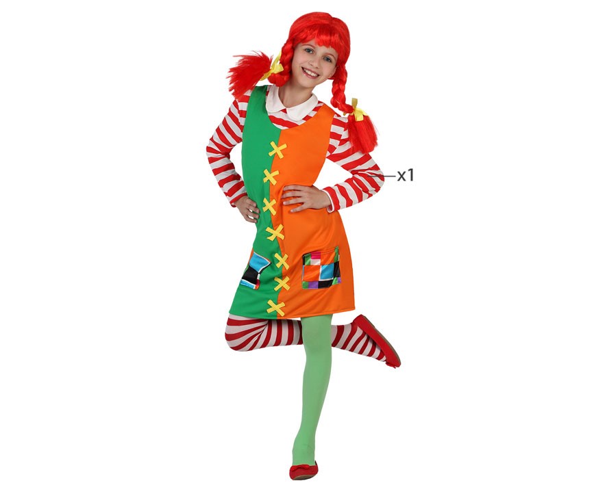Pippi Pikksukk, kostüüm lastele (130-145 cm)