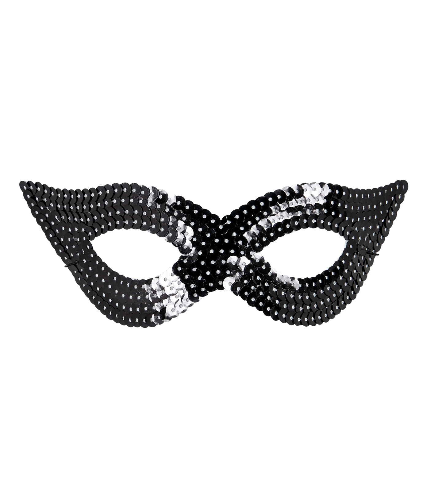 Eye mask, black, with sequins