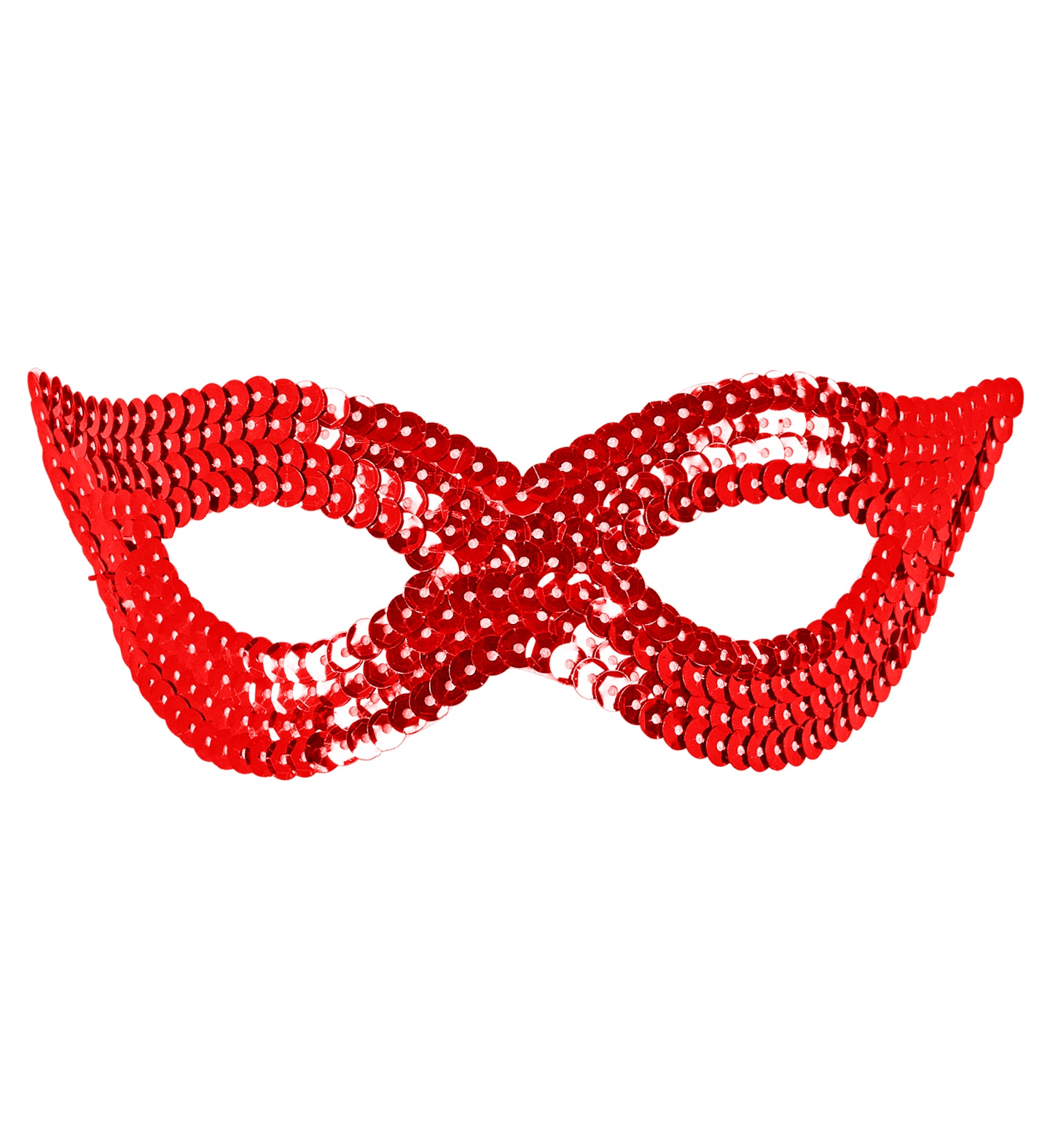 Eye mask, red, with sequins