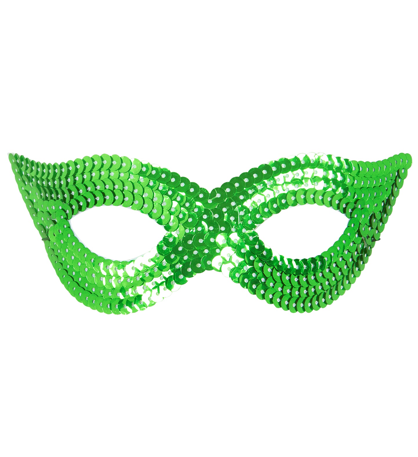 Eye mask, green, with sequins