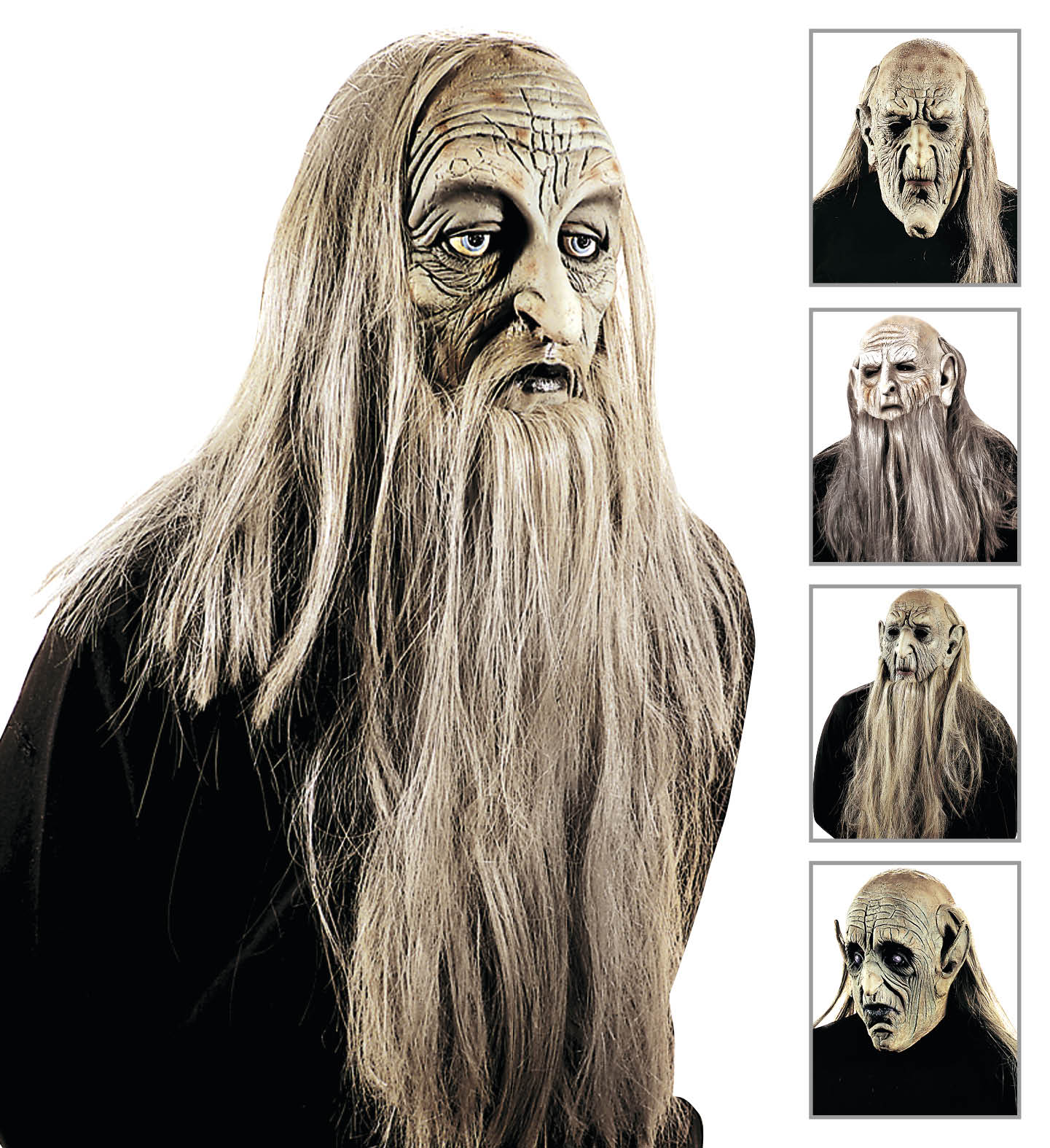 Mask, with long gray hair