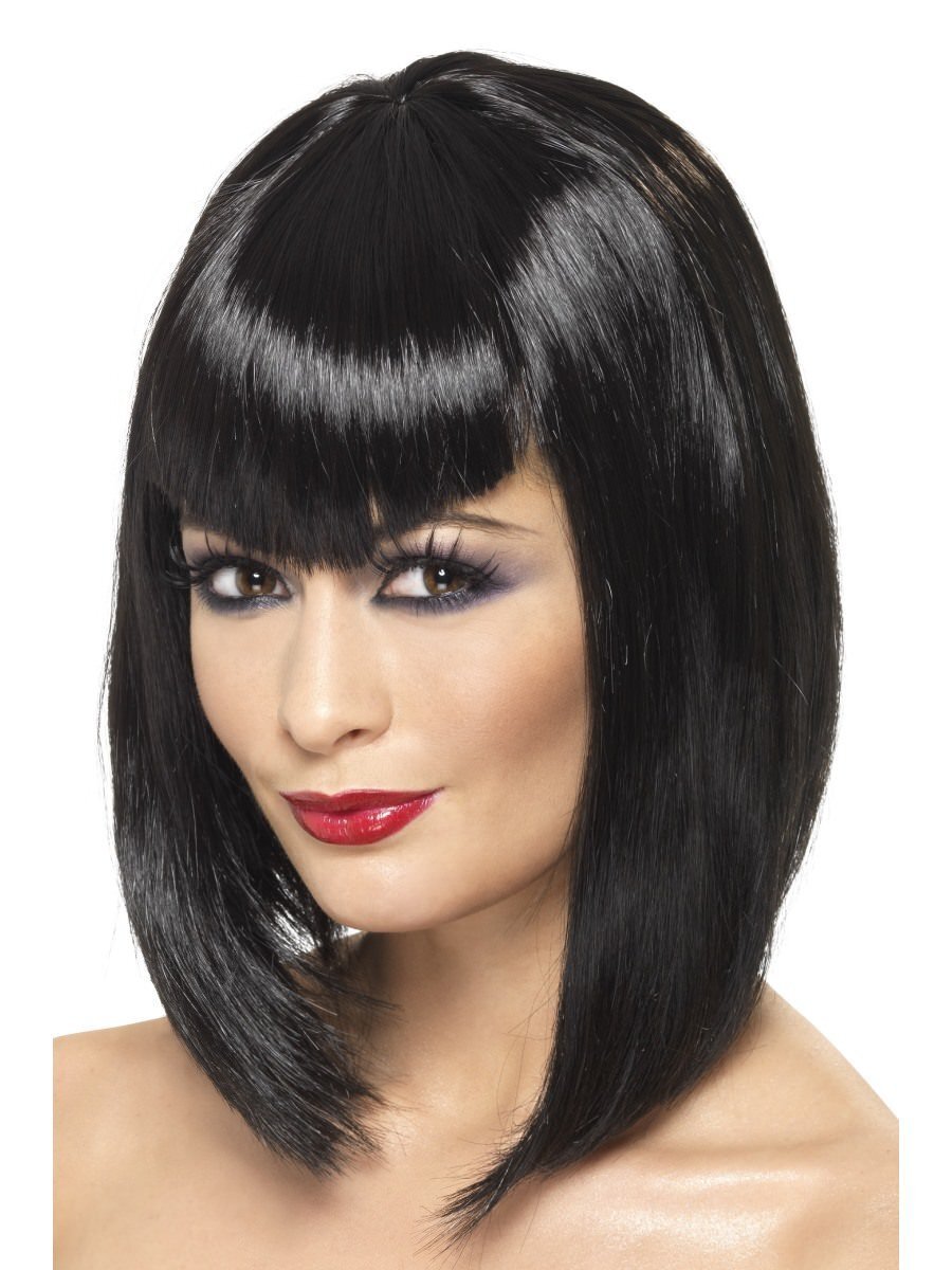 Wig, short, straight, black