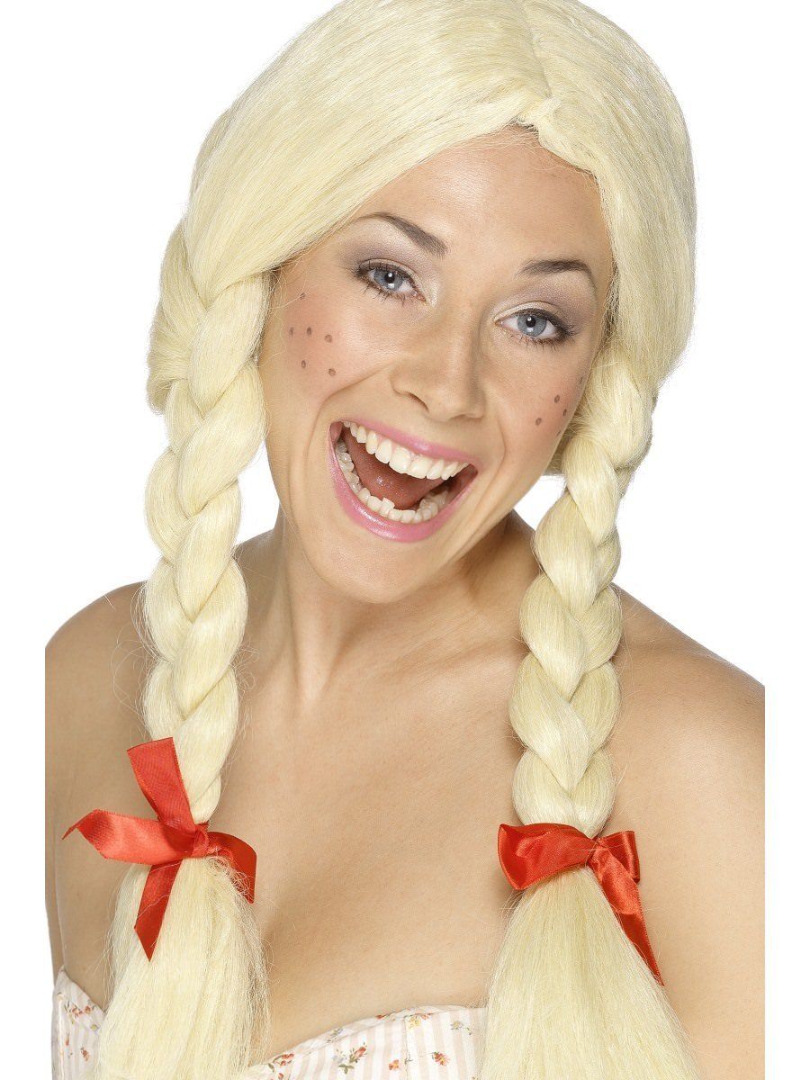Parukas "Koolitüdruk", blond, patsidega