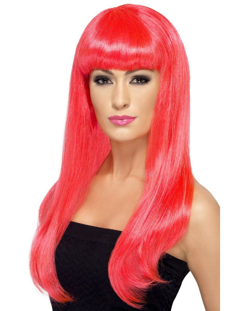 Wig "Babelicious", neon pink, long