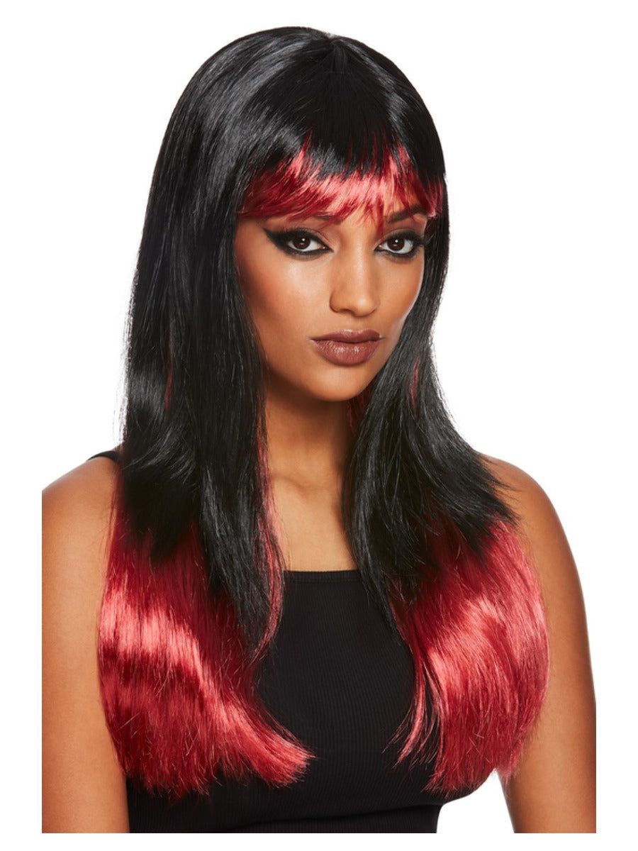 Bleeding Dip Dye parukas, must ja punane