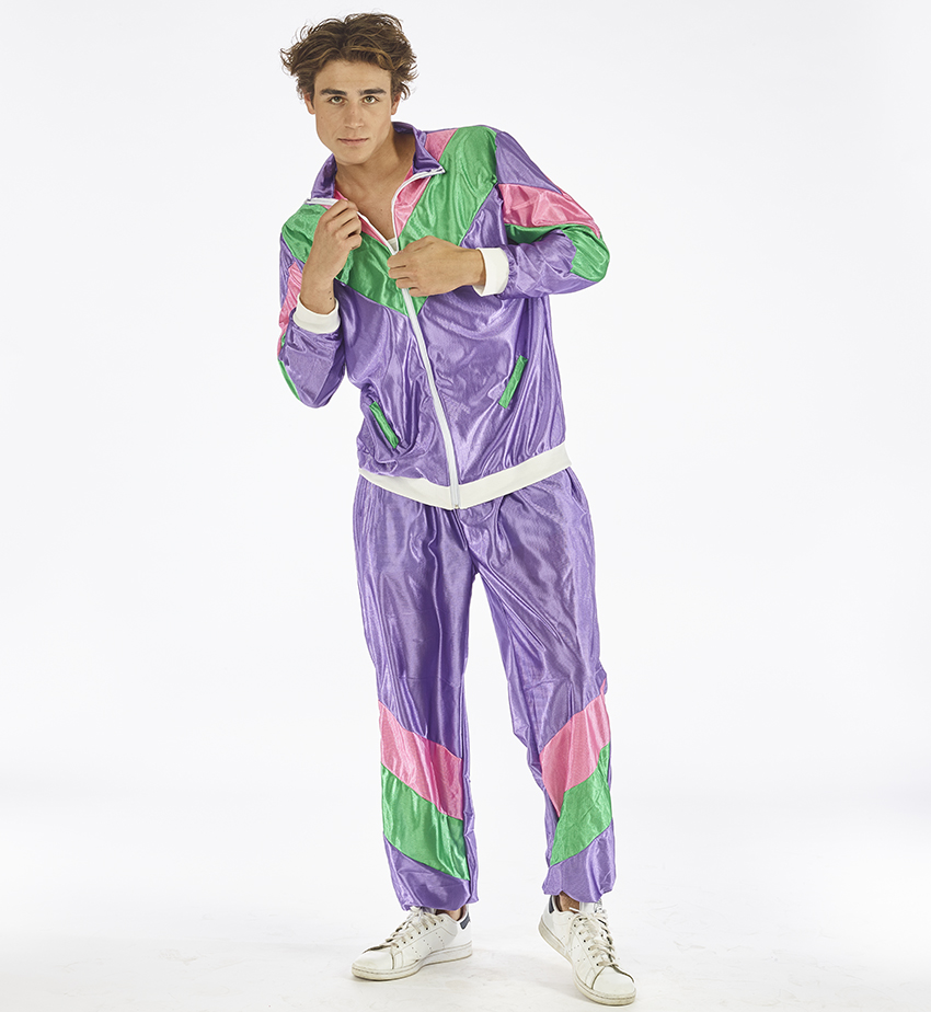 Retro jogging man, costume for men, XL