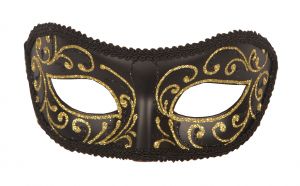 Venetian eye-mask, black-gold