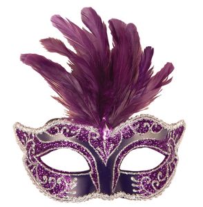 Venetian eye-mask feather, purple 