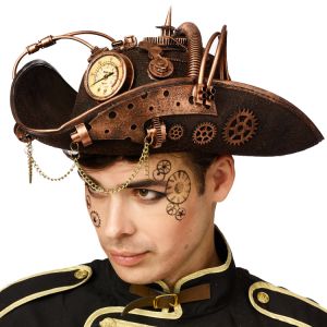 Steampunk kübar piraat, pruun
