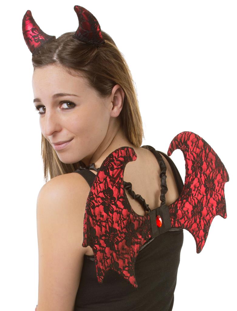 Devil wings and horns