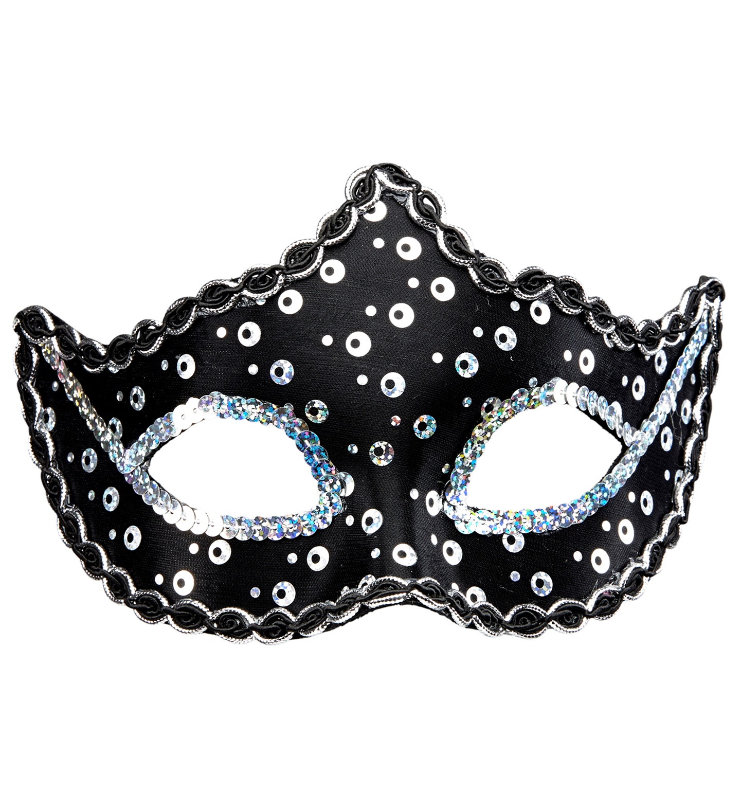 Eye mask with silver sequins, black