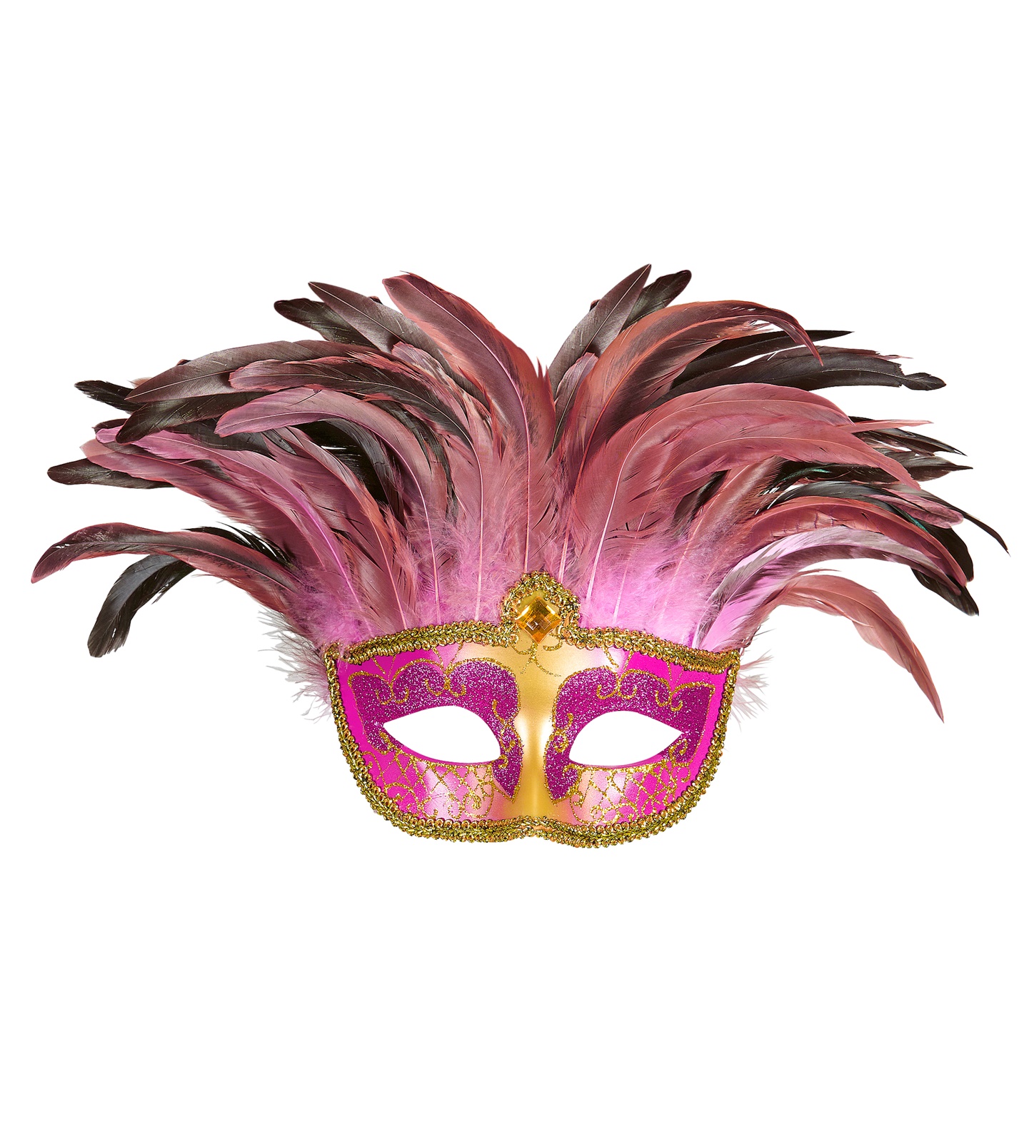 Eye mask with feathers, pink