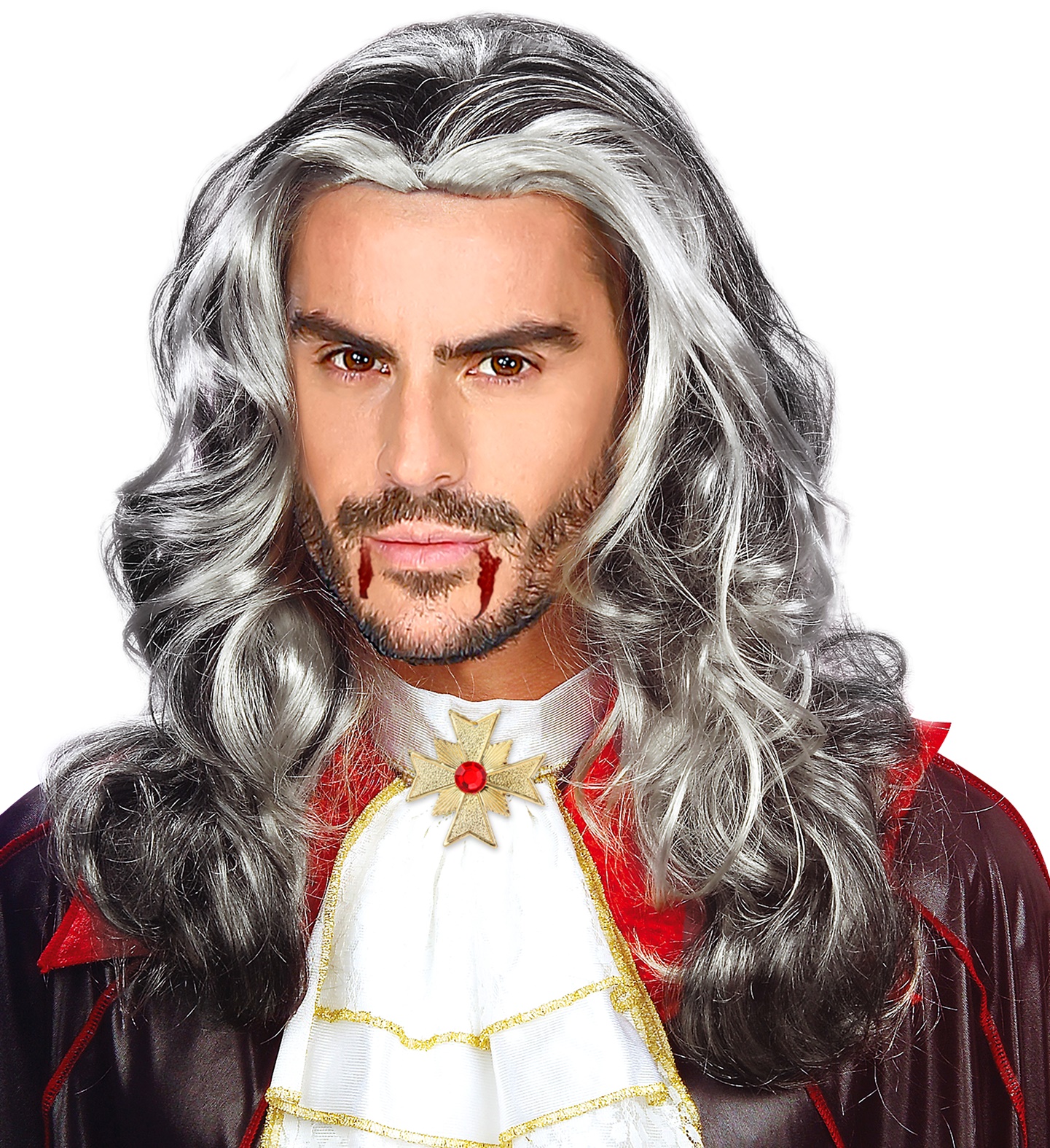 Vampiiri parukas, must-valge