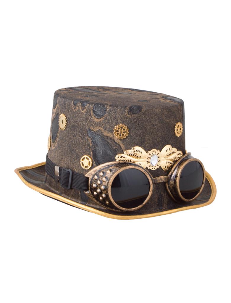Steampunk kübar, prillidega